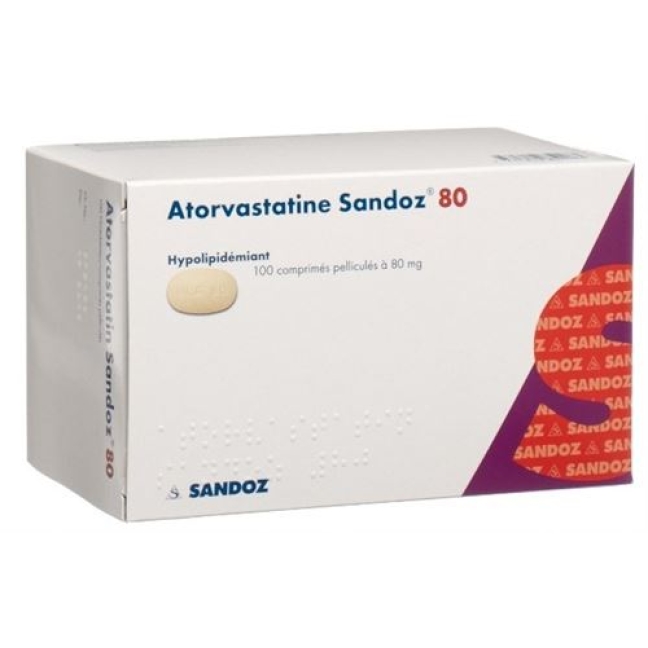 Atorvastatin Sandoz 80 mg 100 filmtablets