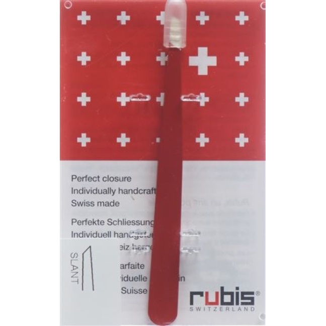 RUBIS PINZ SCHRAEG ROT INOX