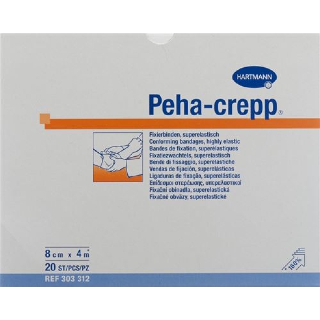 Peha Crepp S Kreppbinde 4мX8см Weiss 20 штук