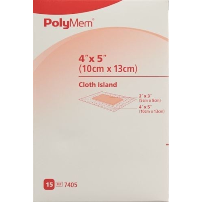 PolyMem Адгезивная повязка для ран 10х13см флис стерильный 15 шт.