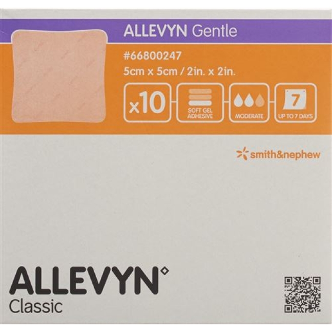 Allevyn Gentle повязка для ран 5x5см 10 штук