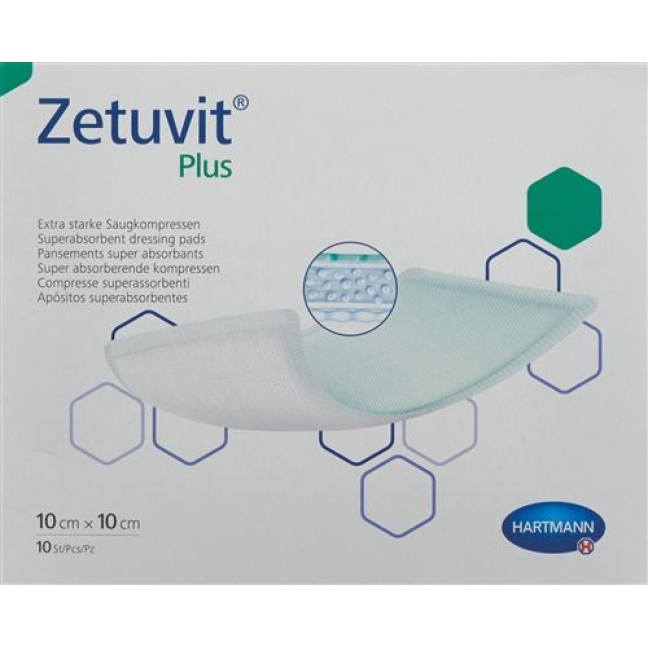 Zetuvit Plus Absorptionsverband 10x10см 10 штук