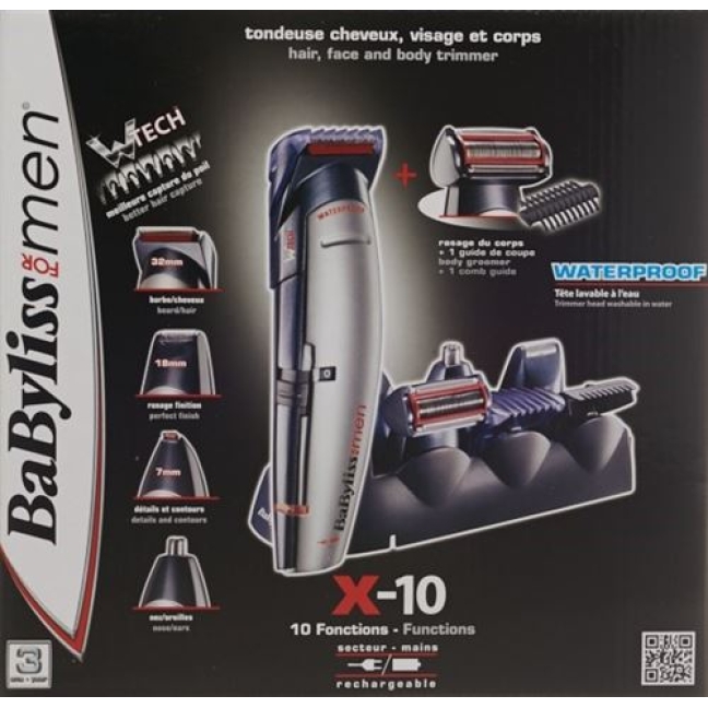 BABYLISS TRIMMER X10 HAIR FACE