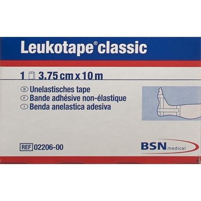 Leukotape Classic unelastische бинт 10m x 3.75см Weiss