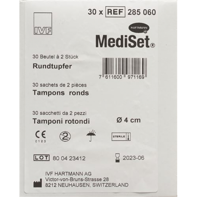 Mediset IVF Rundtupfer 4см стерильный 2 штуки