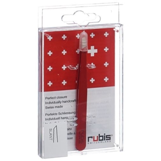 RUBIS PINZ SCHRAEG ROT INOX