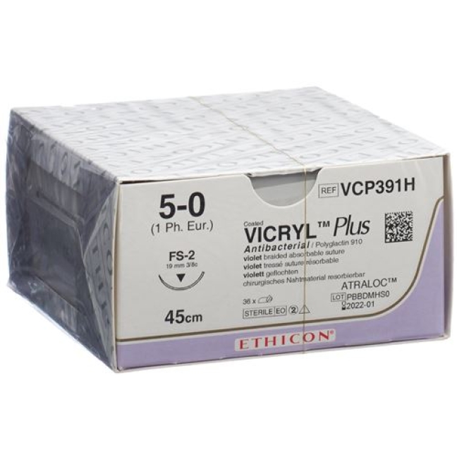 VICRYL PLUS 45CM VIOLETT 5-0 F