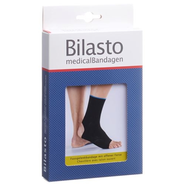 Bilasto Fussgelenkbandage Ferse Offen размер L Schwarz/Blau