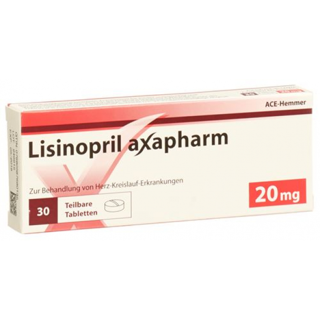 Lisinopril Axapharm 20 mg 100 tablets