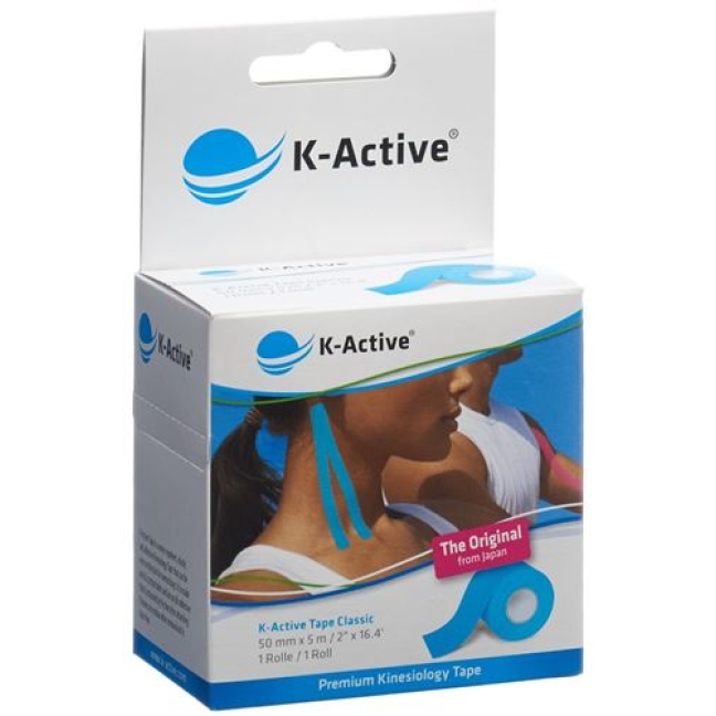 K-active Kinesio Tape 5смx5m Blau Wasserabweisend