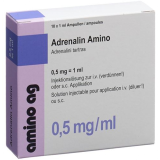Адреналин Амино 0.5 мг/мл 10 ампул 1 мл раствор для инъекций