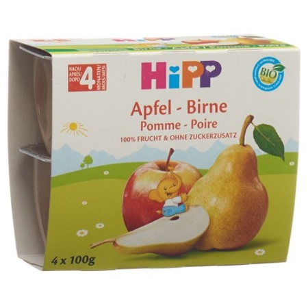 Hipp Frucht Pause Apfel Birne 4x 100г