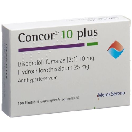 Concor 10 mg Plus 25 mg 100 Lacktabs