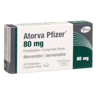 Аторва Пфайзер 80 мг 30 таблеток покрытых оболочкой 