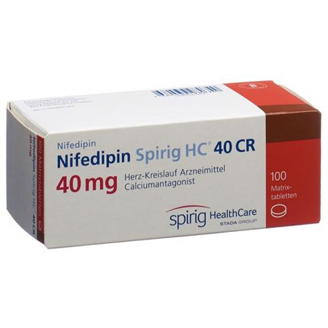 Nifedipin Spirig 40 mg CR 100 tablets