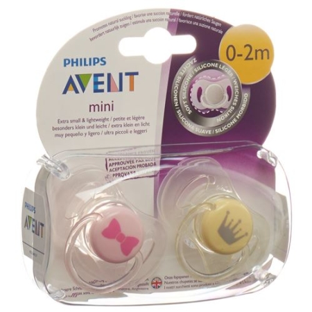 Avent Philips Mini Beruhigungssauger 0-2M Madchen