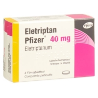 Элетриптан Пфайзер 40 мг 4 таблеток покрытых оболочкой