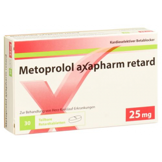 Metoprolol Axapharm 25 mg 30 Retard tablets