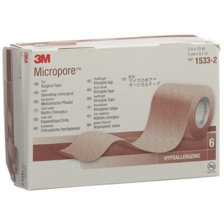 3M Micropore Vlies Heftpflaster ohne диспенсер 50мм x 9.14m beige 6 штук