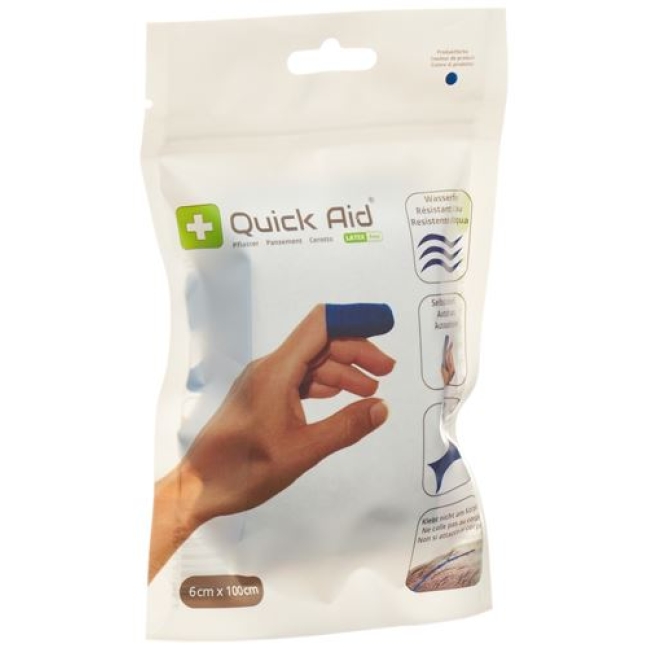 Quick Aid пластырей 6x100см Latexfrei Blau