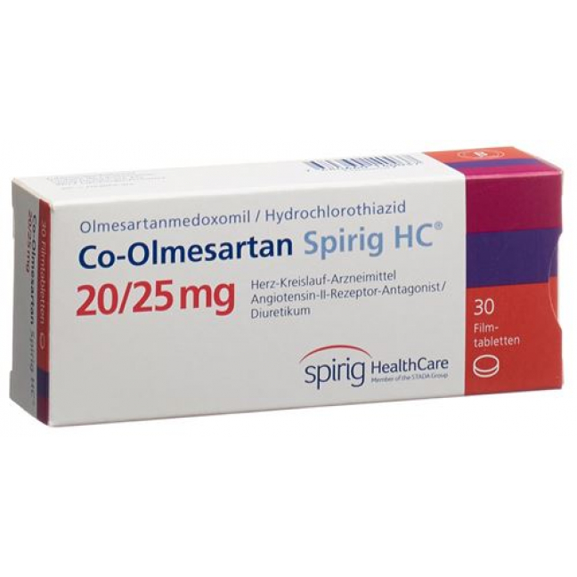 Ко-Олмесартан Спириг 20/25 мг 30 таблеток покрытых оболочкой