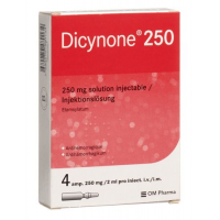 Дицинон раствор для инъекций 250 мг 4 ампулы по 2 мл 