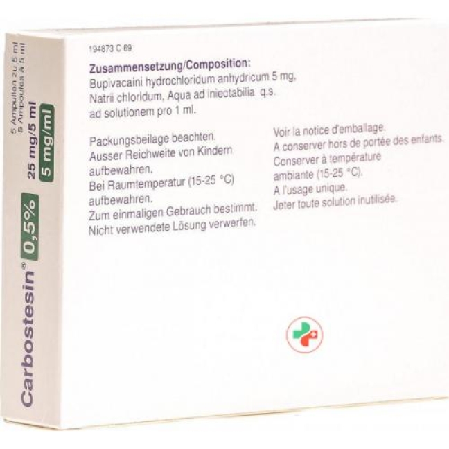 Carbostesin 0.5% 5 ml 5 Ampullen