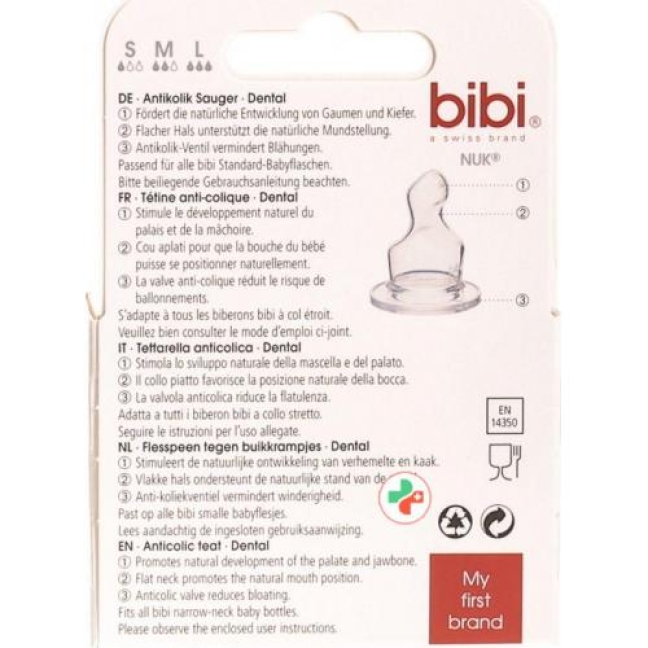 Bibi Sauger Dental Silikon fur Brei Duo 2 штуки