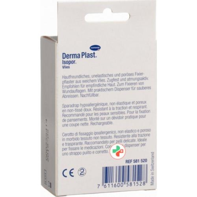 Dermaplast Isopor фиксирующий пластырь 10мX2.5см Weiss mit Dispenser