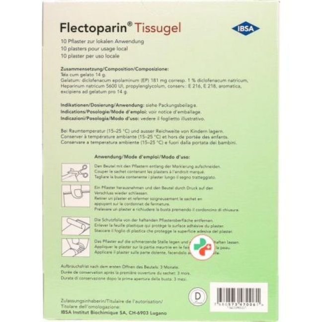 Flectoparin Tissugel 10 Pflaster