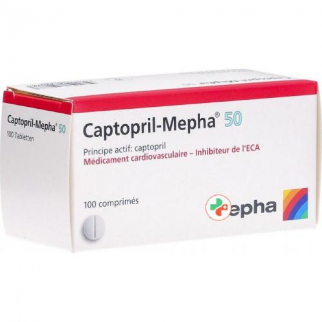 Captopril Mepha 50 mg 100 tablets