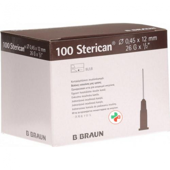 Sterican Nadel 26г 0.45x12мм Braun Luer 100 штук