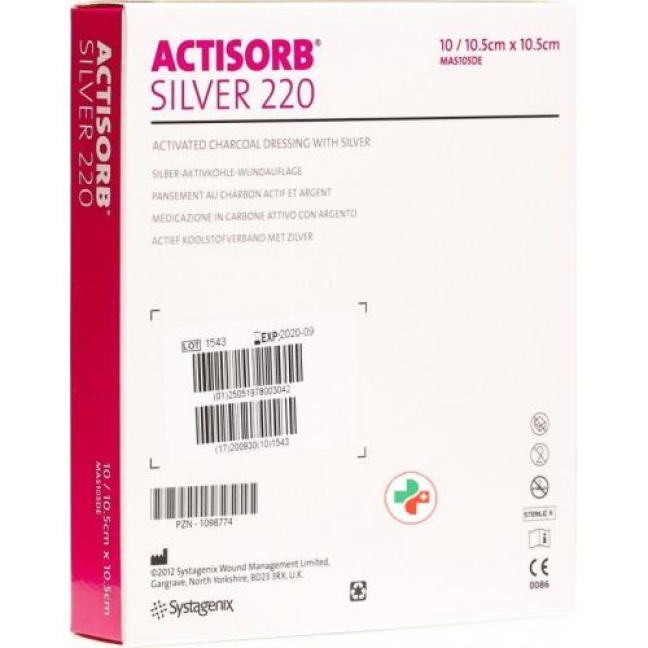 Let’s Protect Actisorb Silver 220 Kohleverband 10.5x10.5см 10 шт