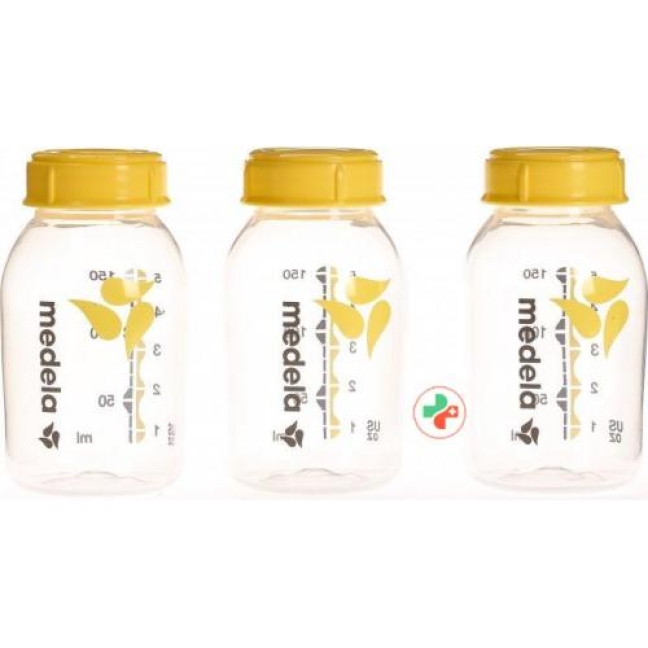 Medela Milchflasche 150мл 3 штуки bedruckt mit Deckel