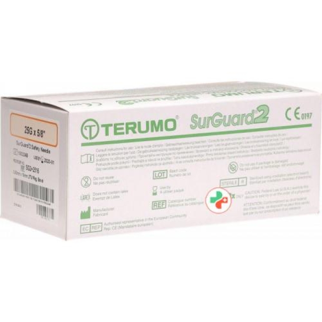 Terumo SurGuard2 Sicherheits-Einmalkanulen 25г 0.5x16мм Orange 100 штук