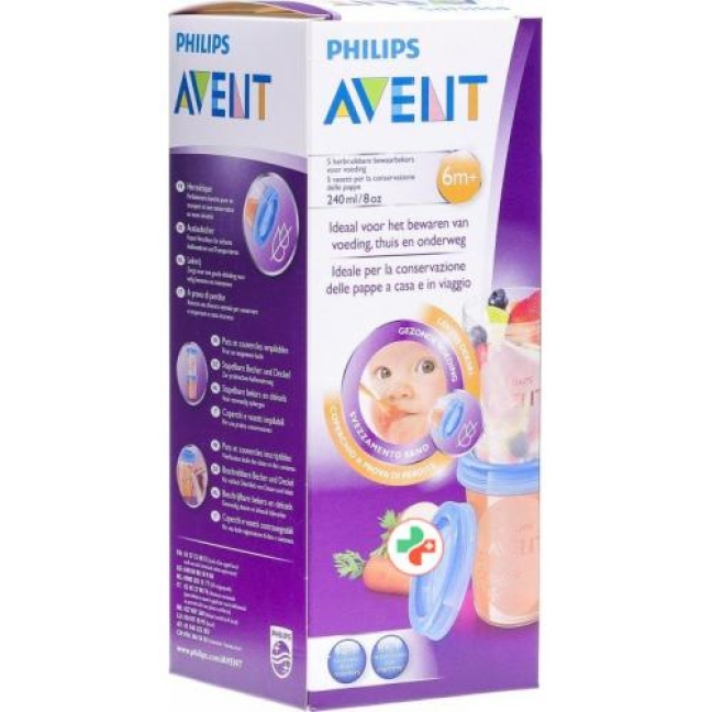 Avent Philips Via Aufbewahrbech 240мл 5bech, 5deck