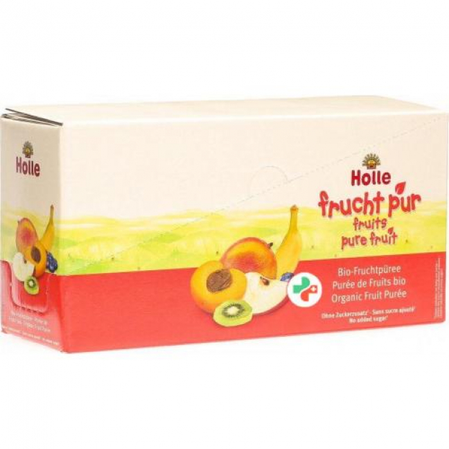 Holle Pouchy Apfel Pfirsich M Waldbeer 12x 90г