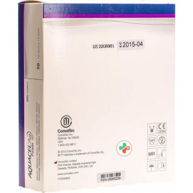 Aquacel Ag Foam 12.5x12.5xcm Adhesive 10 штук