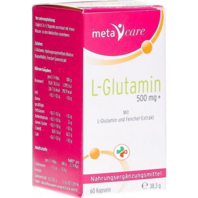 Meta Care L-glutamin в капсулах 500мг 60 штук