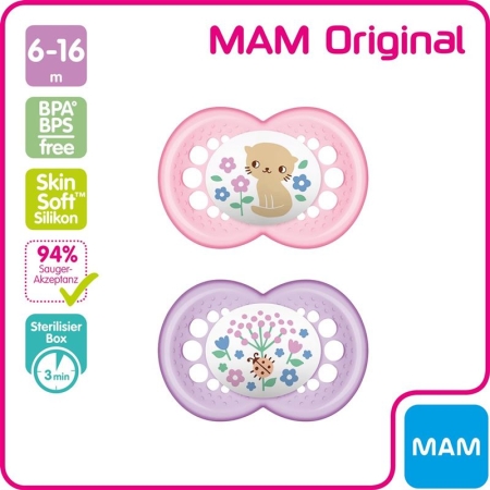 MAM Original Nuggi Силикон для девочек 6-16 месяцев