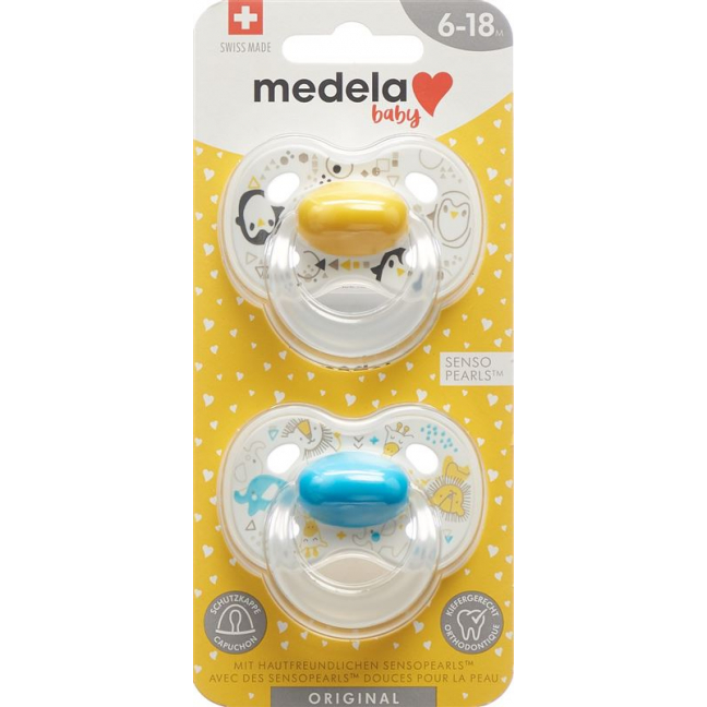 MEDELA Baby Nuggi Original 6-18 Желтый Синий