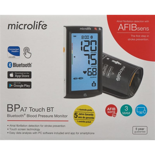 MICROLIFE Blutdruckmessgerät A7 Touch Bluetooth