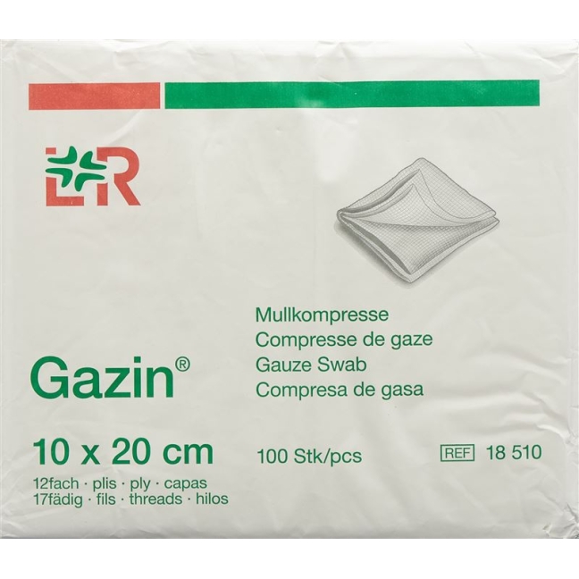 Gazin Faltkompressen 10x20см 12-fach 17-fadig O Rk 100 штук