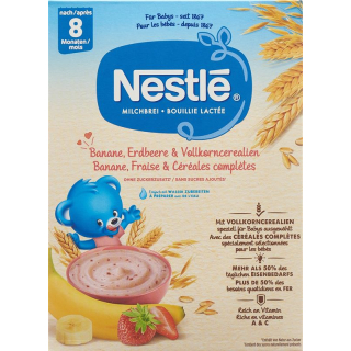 Молочная каша Nestlé Банан Клубника и цельнозерновые хлопья 8 месяцев 450 г