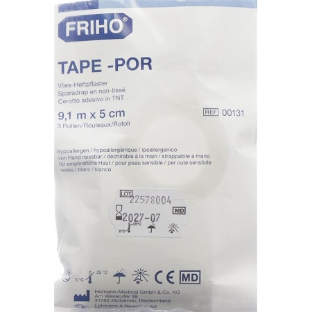 FRIHO-POR Vlies-Heftpflaster 5cmx9.1m