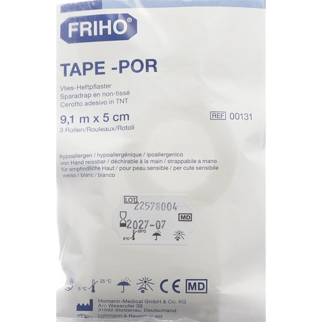 FRIHO-POR Vlies-Heftpflaster 5cmx9.1m