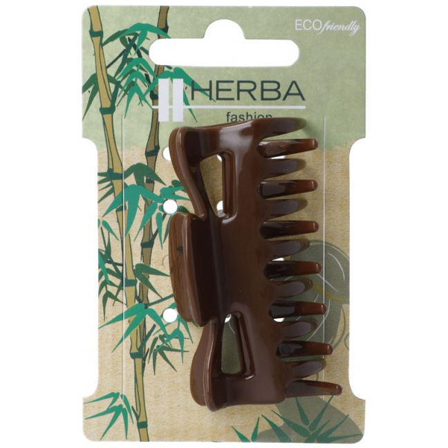 Экологически чистый зажим Herba 5,9см коричневый