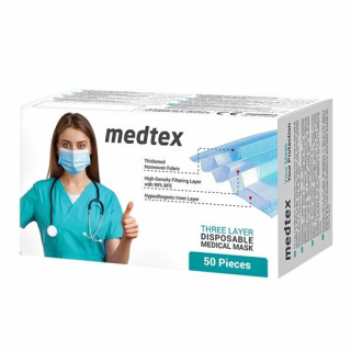 Маска медицинская одноразовая MedTex тип IIR EN14683 50 шт.