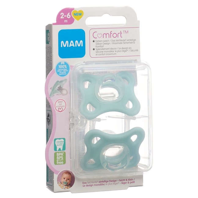 MAM Comfort Nuggi силикон 2-6 месяцев 2 шт.