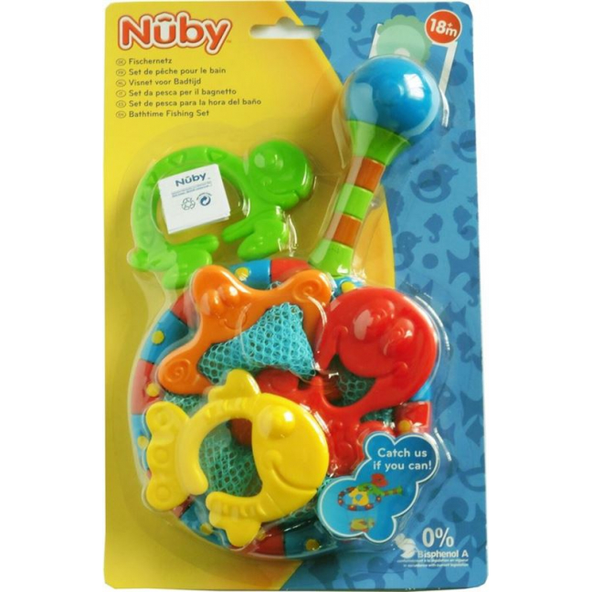 Набор красочных рыболовных сетей NUBY с 4 игровыми фигурками
